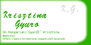 krisztina gyuro business card